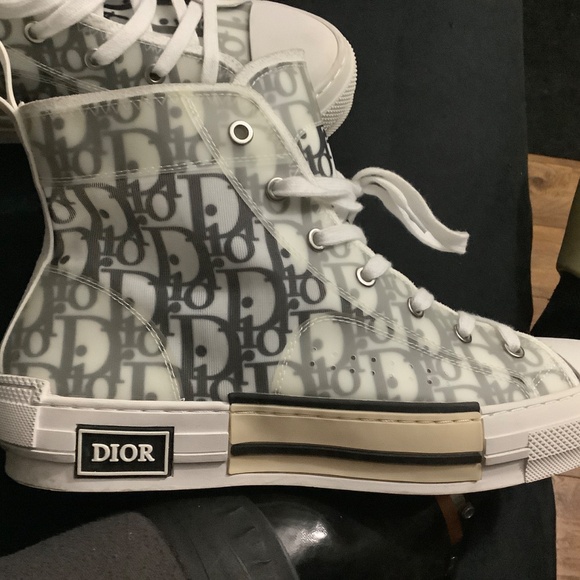 Christian Dior B23 Black/white oblique inspired high top sneakers eu 43/us9.5 - Picture 7 of 8